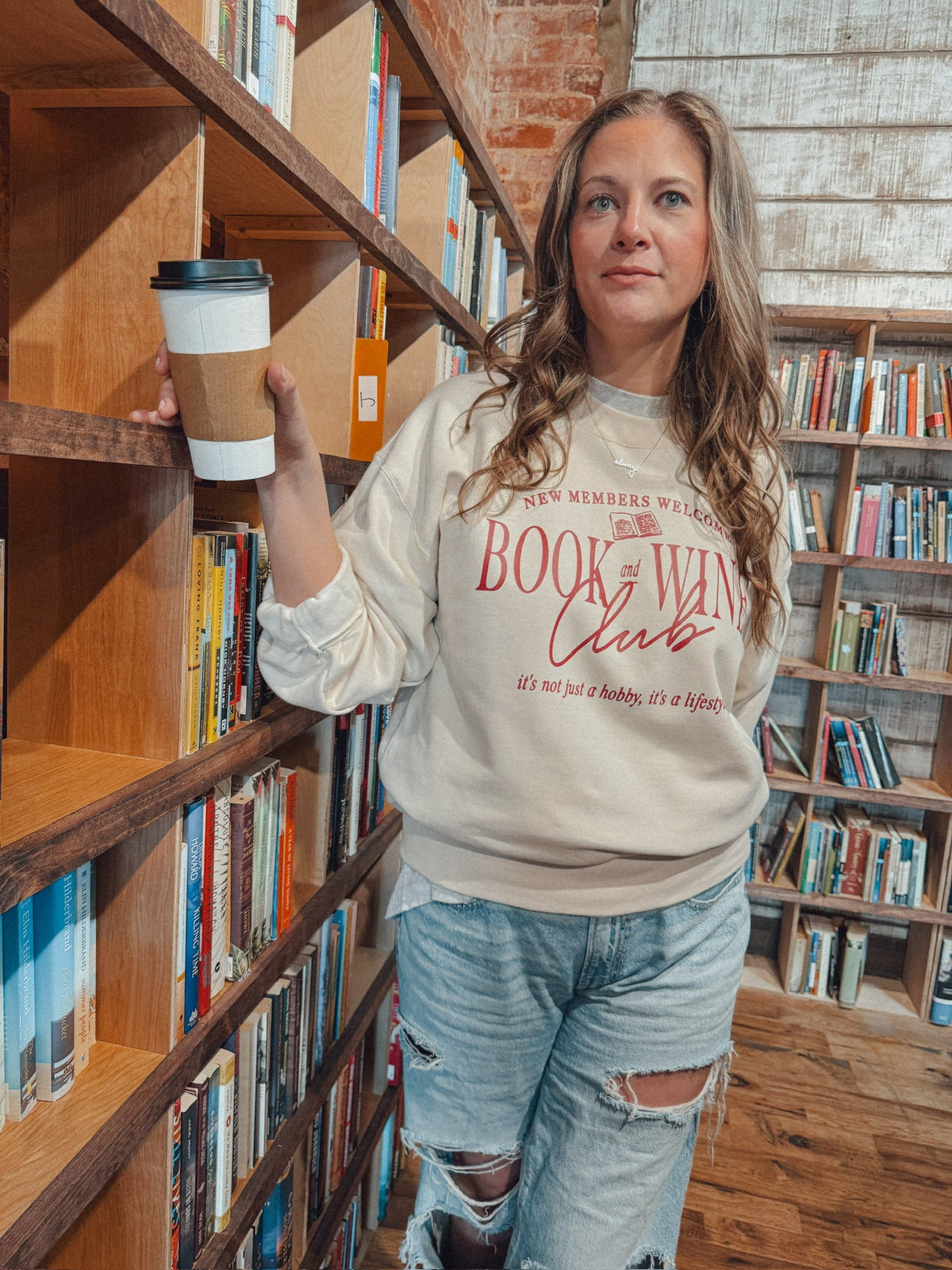Underground Original Design: Books & Wine Club, Bookish Boxy Cotton Sweatshirt