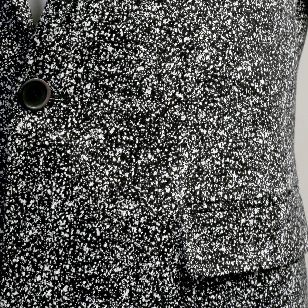 Chicago Slim Fit Black & White Spotted Notch Lapel Suit