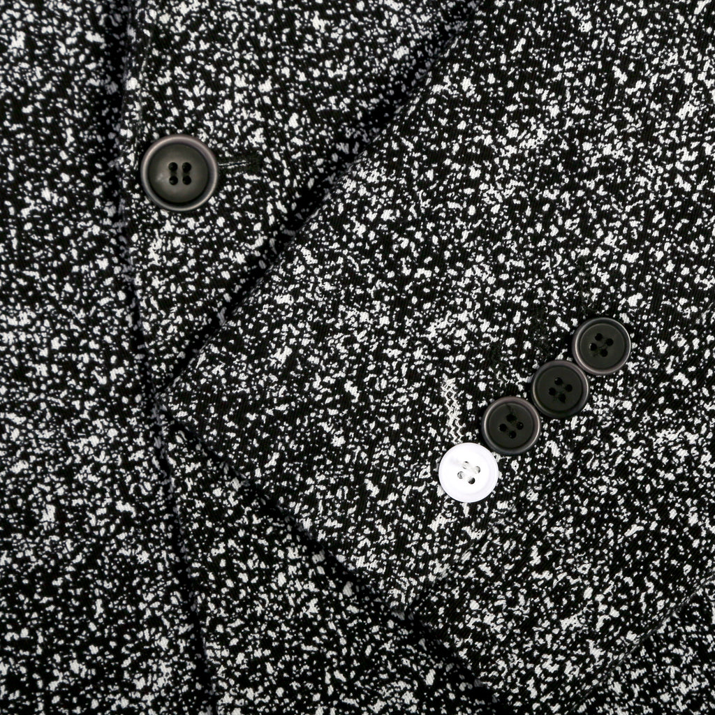 Chicago Slim Fit Black & White Spotted Notch Lapel Suit