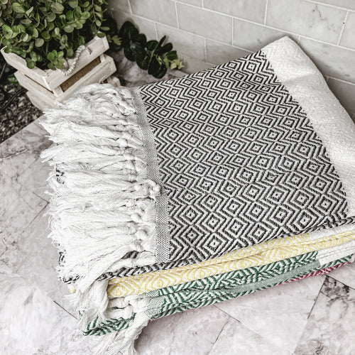 XL Turkish Cotton Towel 200GSM Oversized Bath, Pool, Hair and Picnic Towel