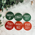 Holiday Ceramic Coaster Set With Cork Back Non Scratch Decorative Display Ready Table Accent