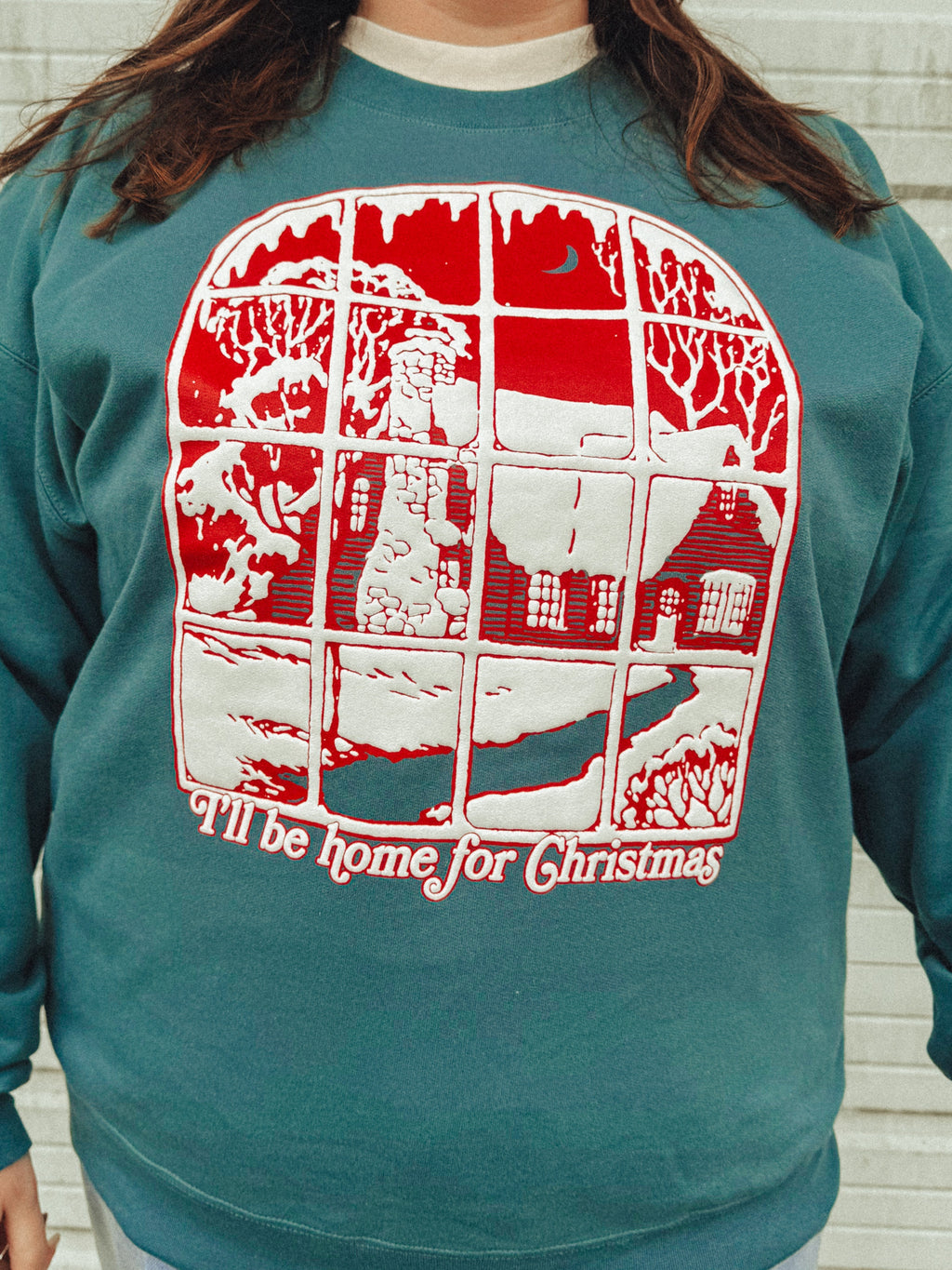 Underground Original Design: Home For Christmas, Puff Boxy Cotton Sweatshirt