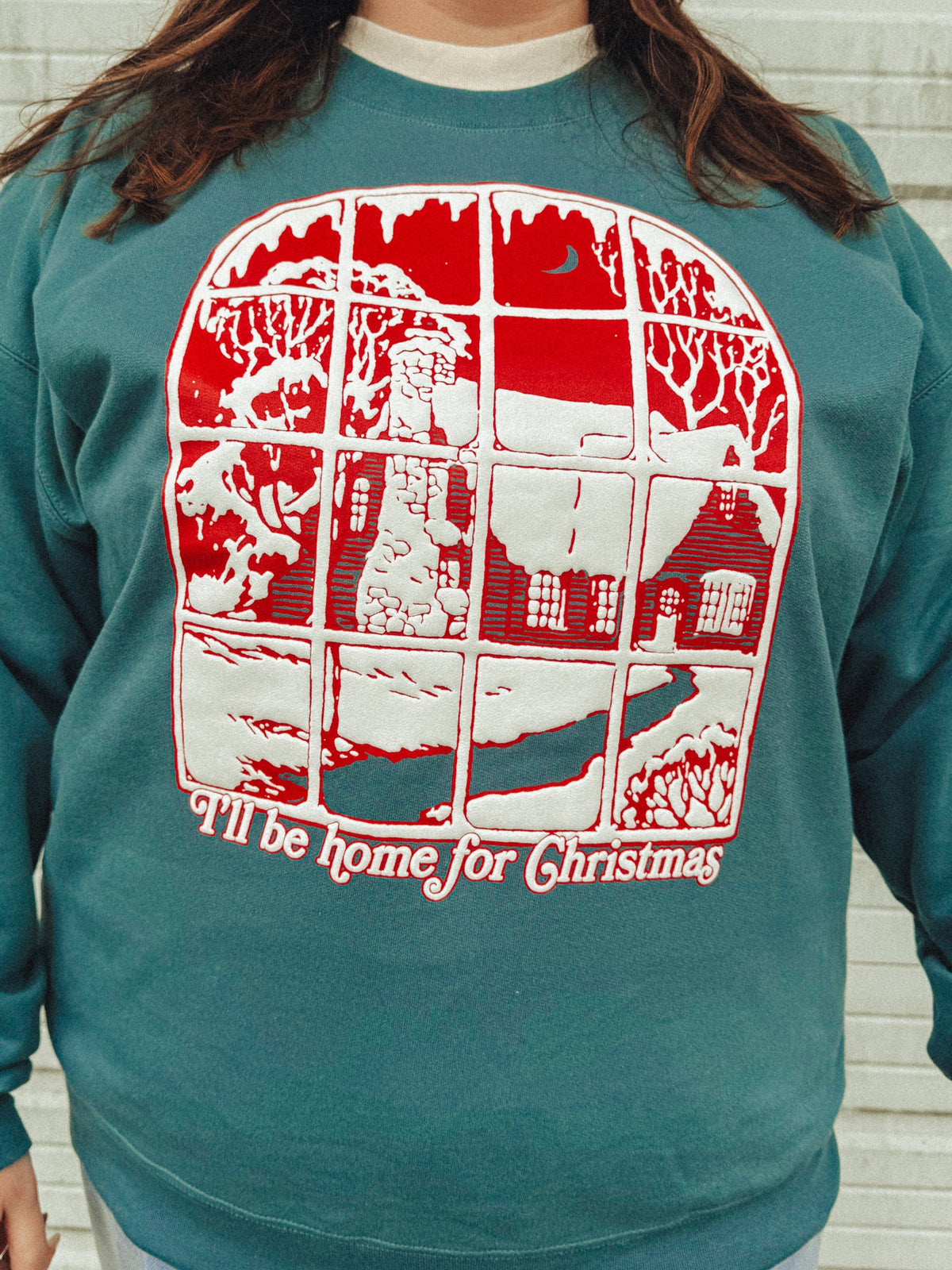 Underground Original Design: Home For Christmas, Puff Boxy Cotton Sweatshirt