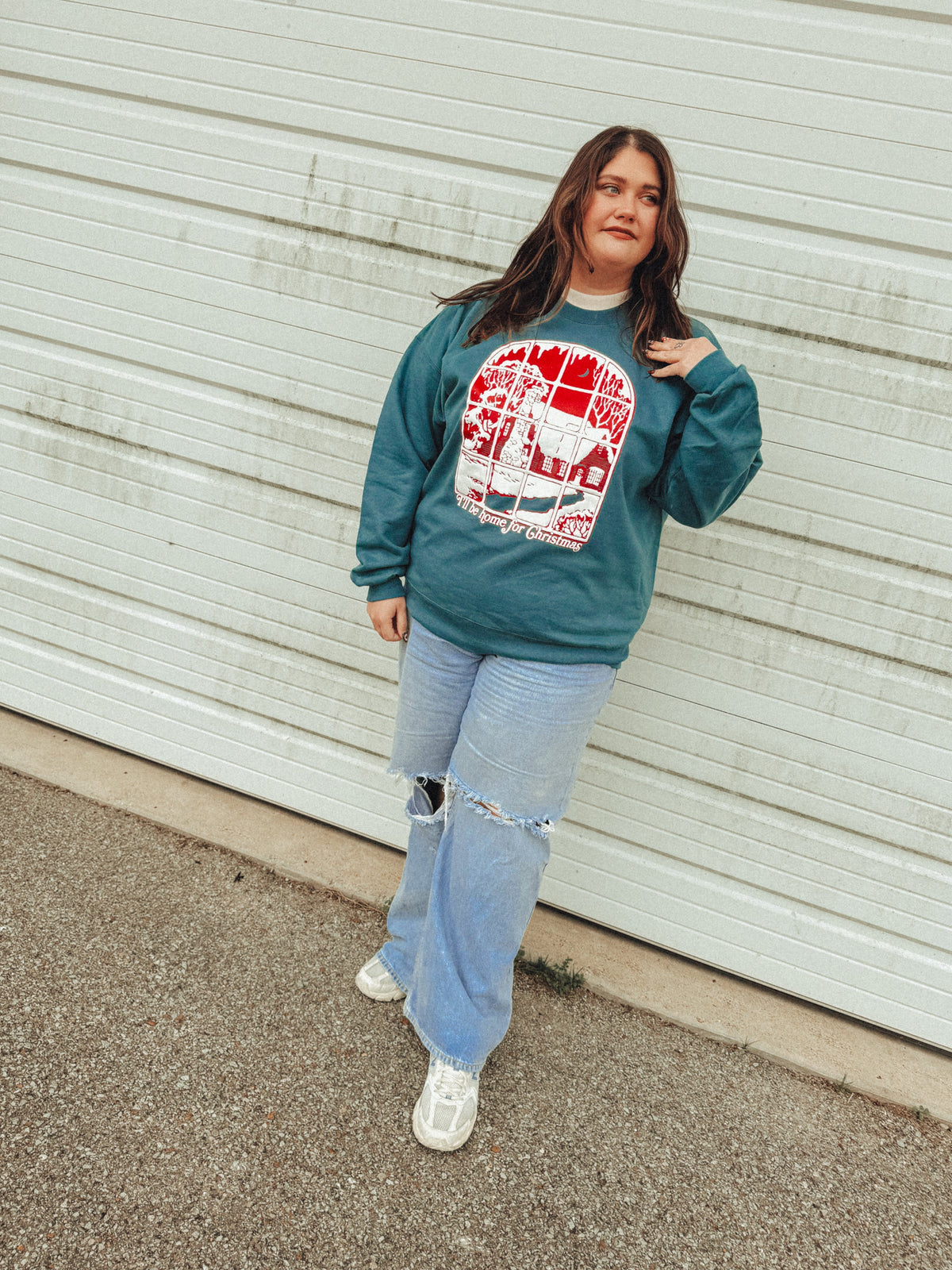 Underground Original Design: Home For Christmas, Puff Boxy Cotton Sweatshirt