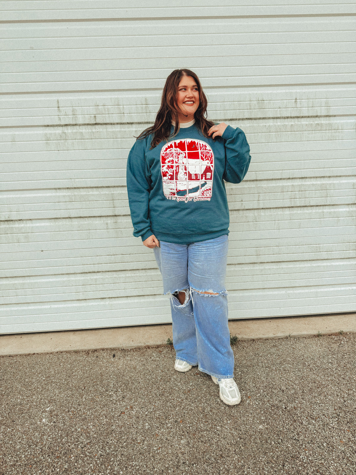 Underground Original Design: Home For Christmas, Puff Boxy Cotton Sweatshirt