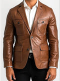 John Brown Premium Leather Blazer for Men