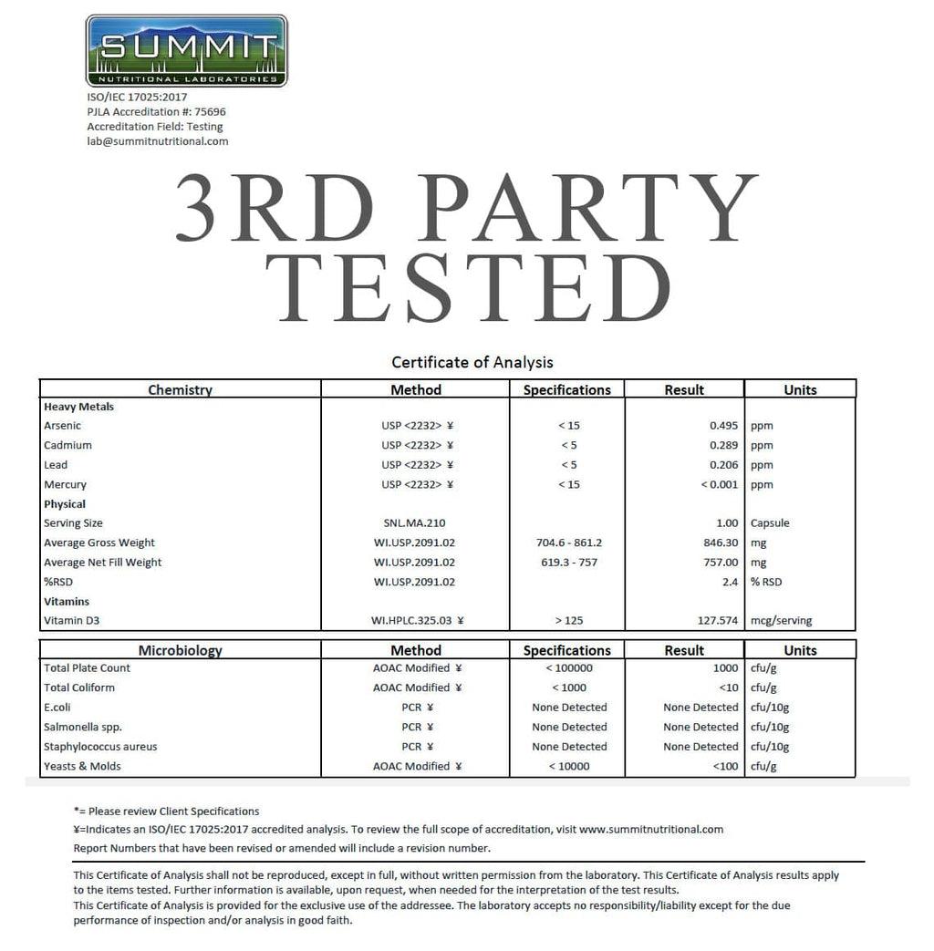 High Potency Vitamin D3 + K2 Supplement 60 Capsules