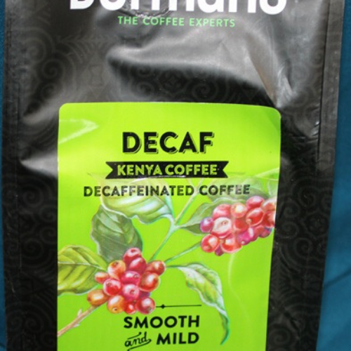 Dormans Decaf Kenya Coffee pouch showing coffee cherry artwork