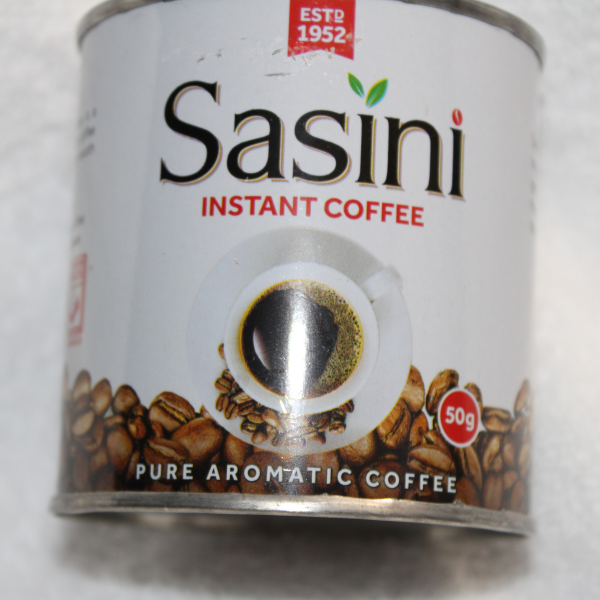 Sasini Instant Coffee 50g front can showing pure aromatic Kenyan instant coffee