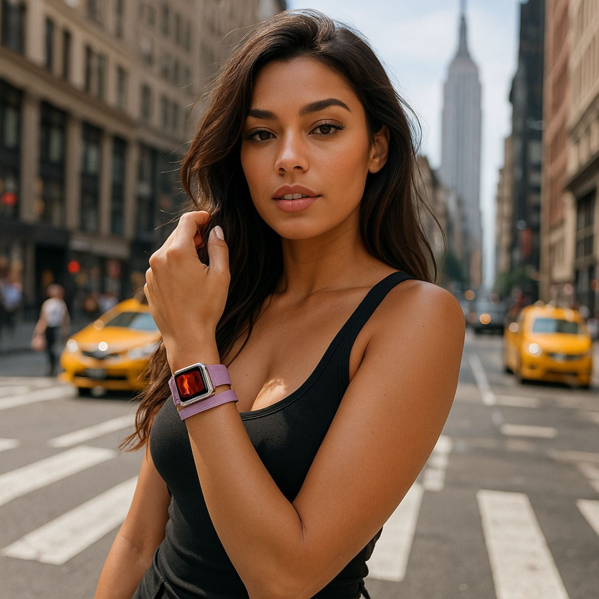 Luxury Double Wrap Cream Leather Apple Watch Band - San Diego
