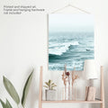 Large Blue Sea Waves. Surfing Themed Print