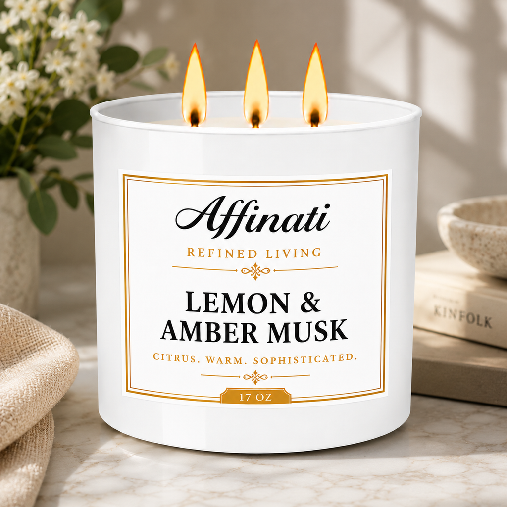 Lemon & Amber Musk 3-Wick Candle