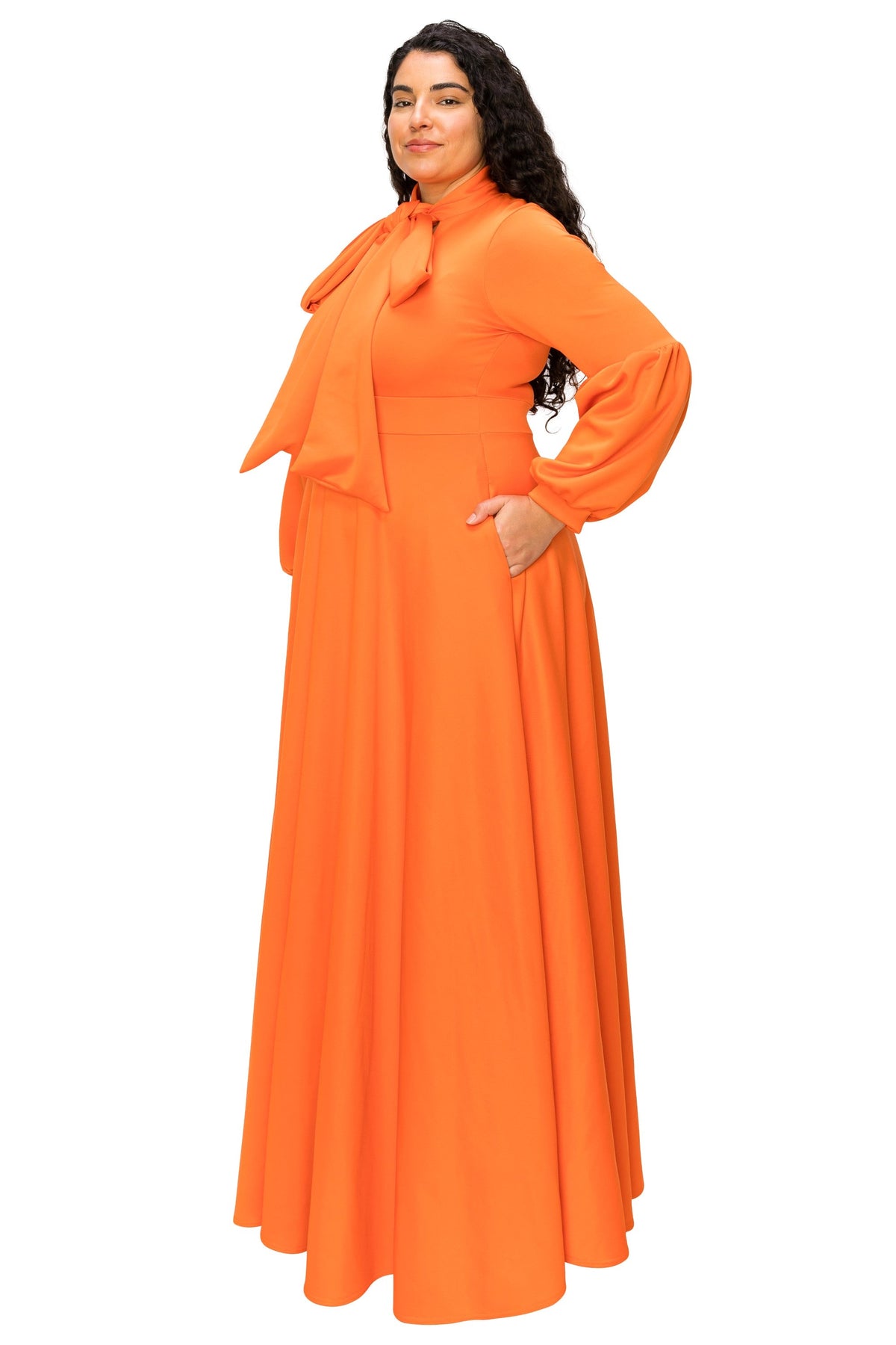 Bella Donna Dress with Ribbon and Bishop Sleeves