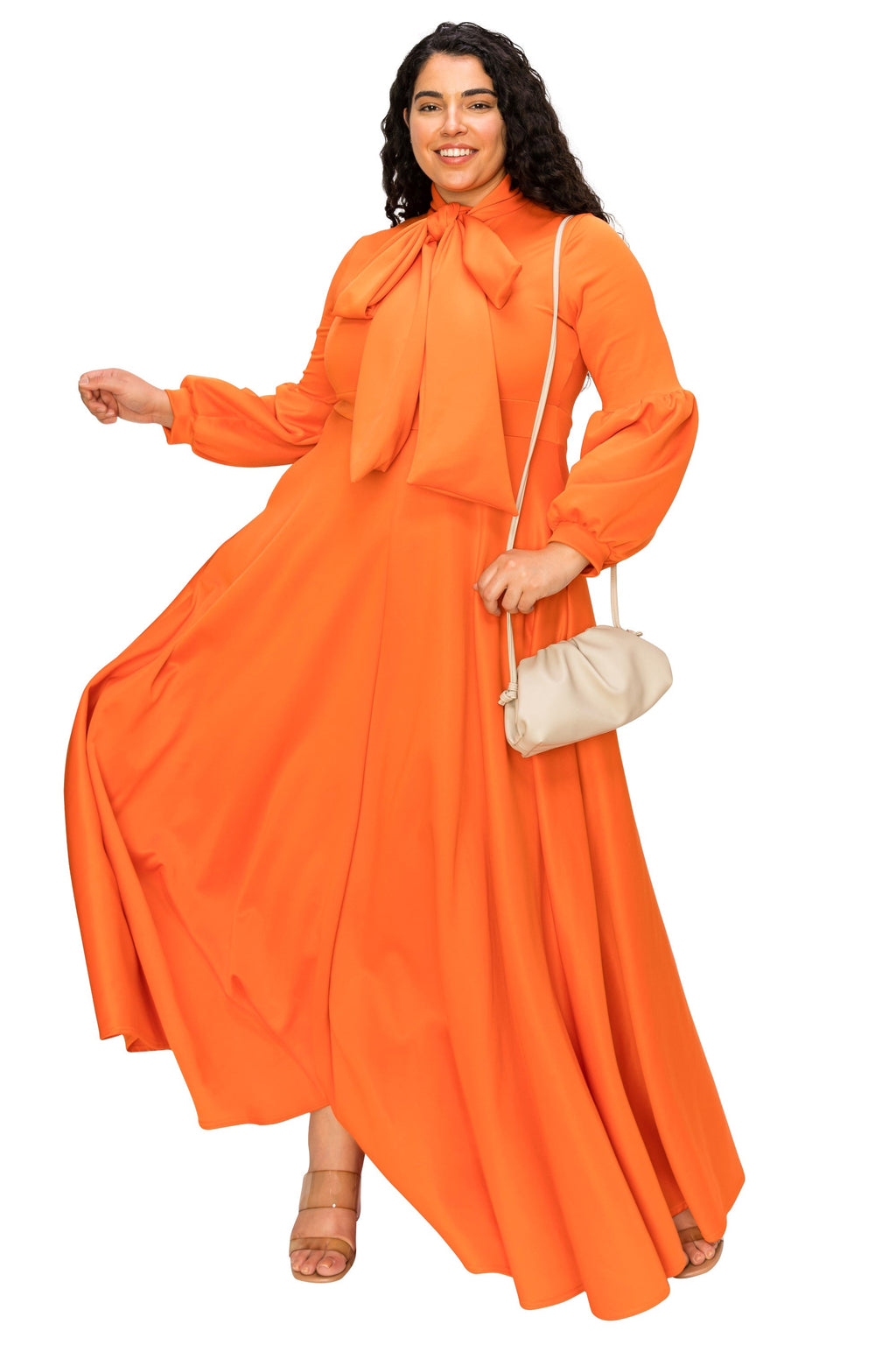 Bella Donna Dress with Ribbon and Bishop Sleeves