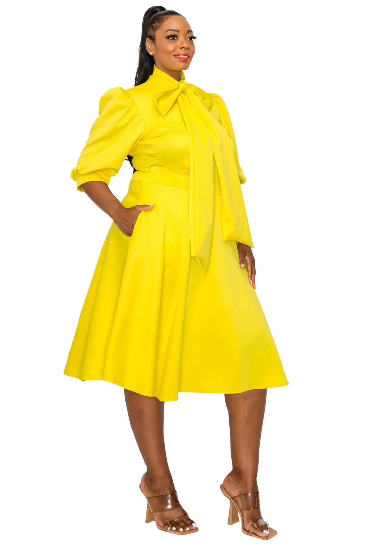 Carina Donna Flare Dress w/ Pockets