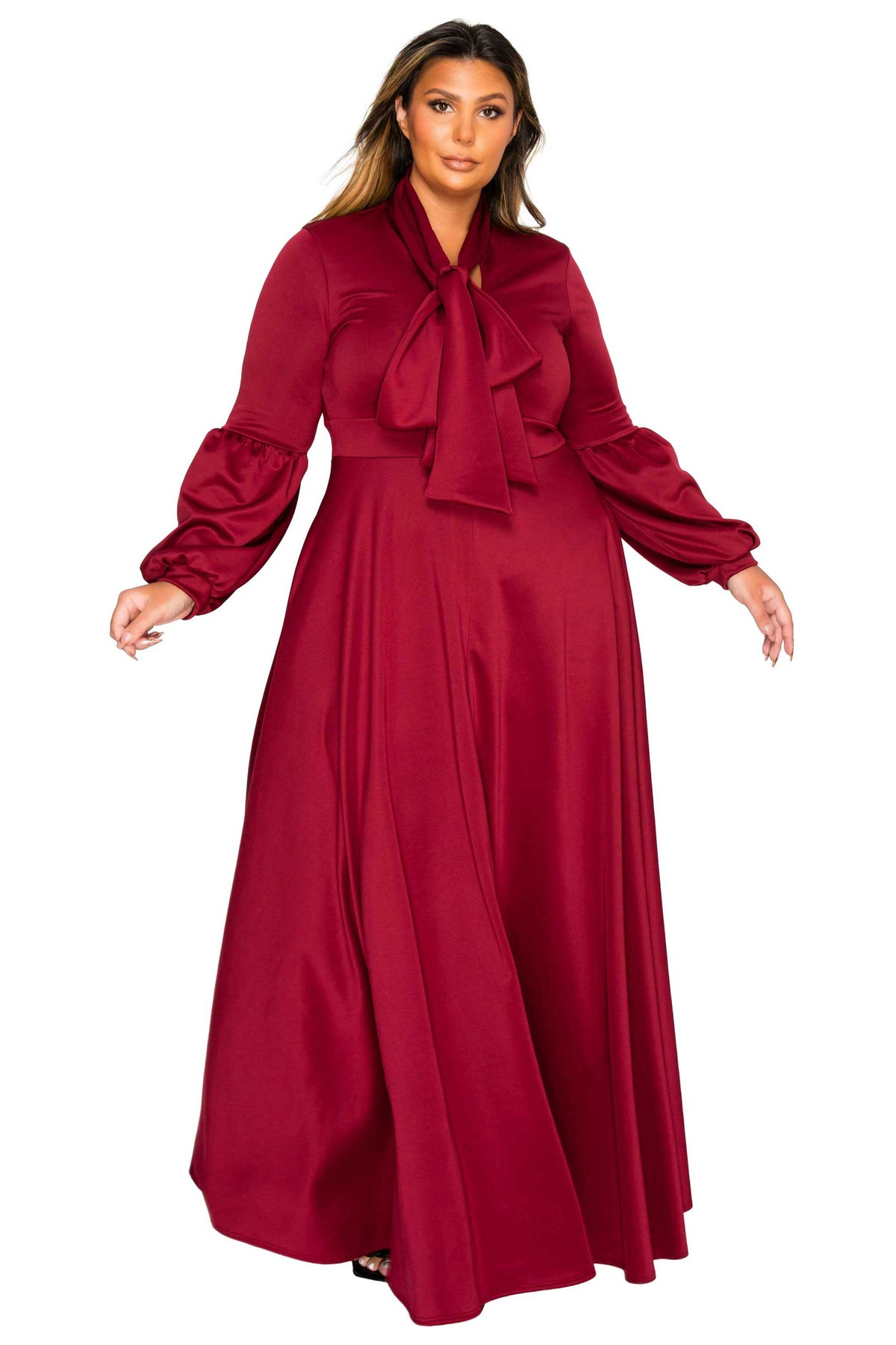 Bella Donna Dress with Ribbon and Bishop Sleeves