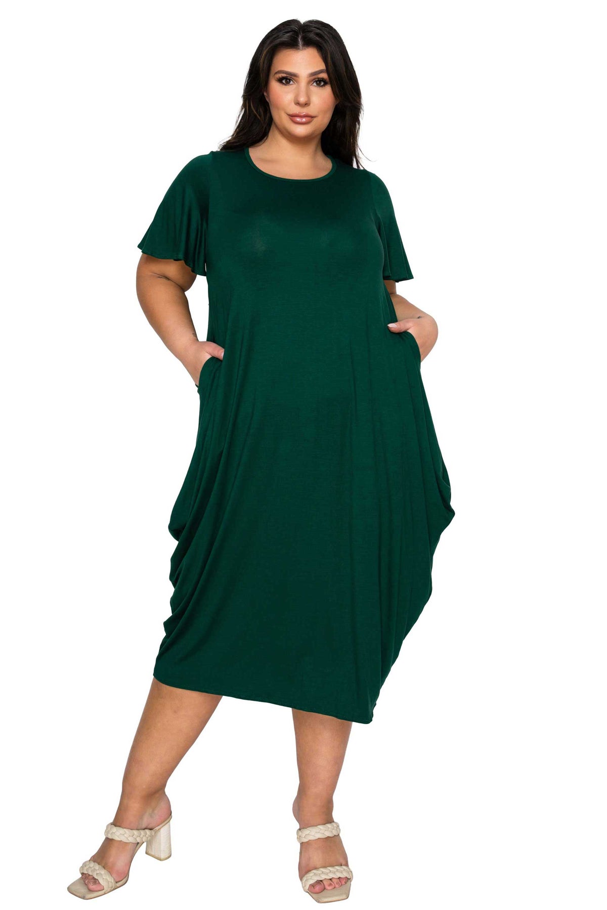 Liz Flutter Sleeve Pocket Dress