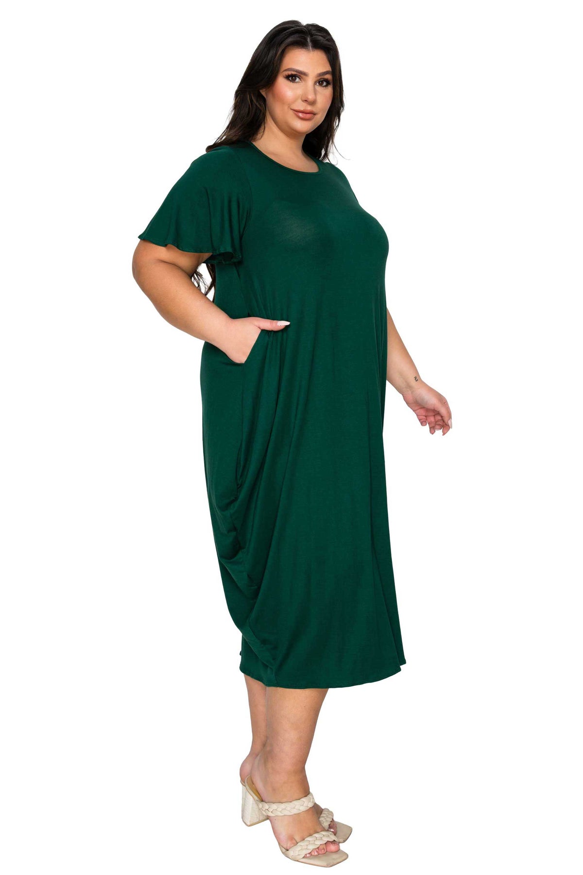 Liz Flutter Sleeve Pocket Dress