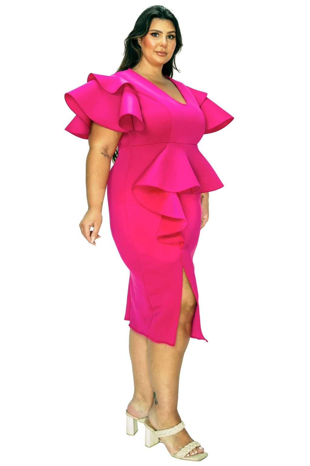 Kira Neoprene Peplum Dress