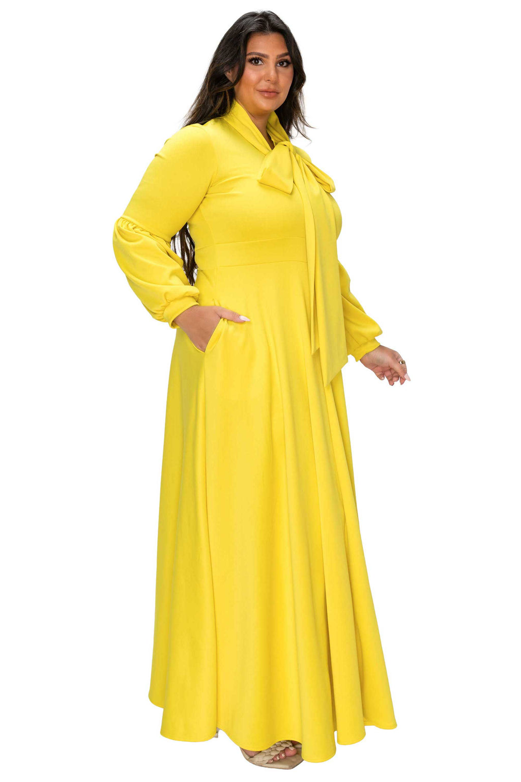 Bella Donna Dress with Ribbon and Bishop Sleeves