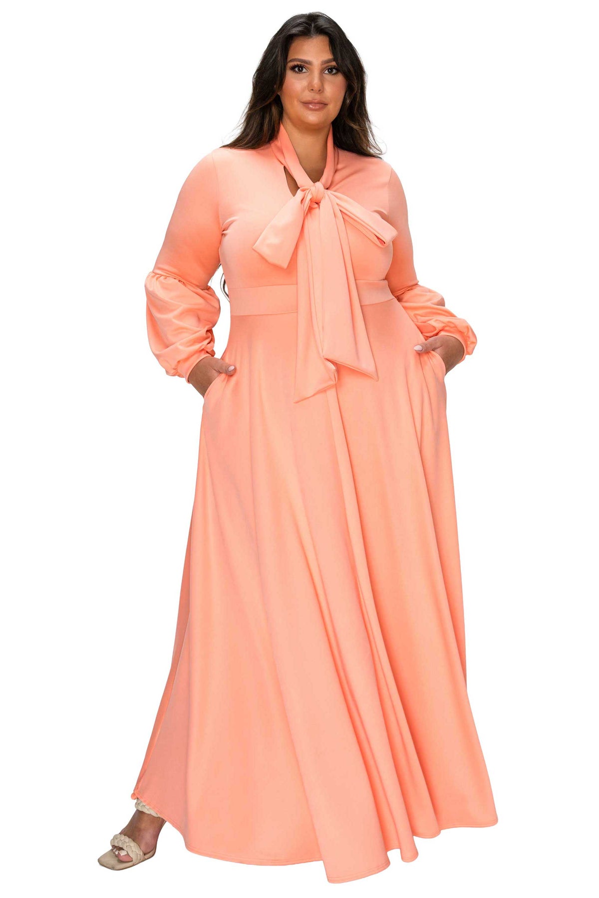 Bella Donna Dress with Ribbon and Bishop Sleeves
