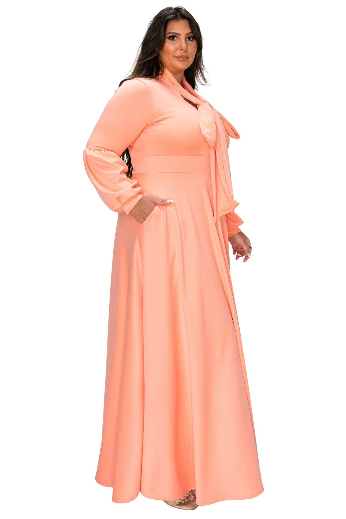 Bella Donna Dress with Ribbon and Bishop Sleeves