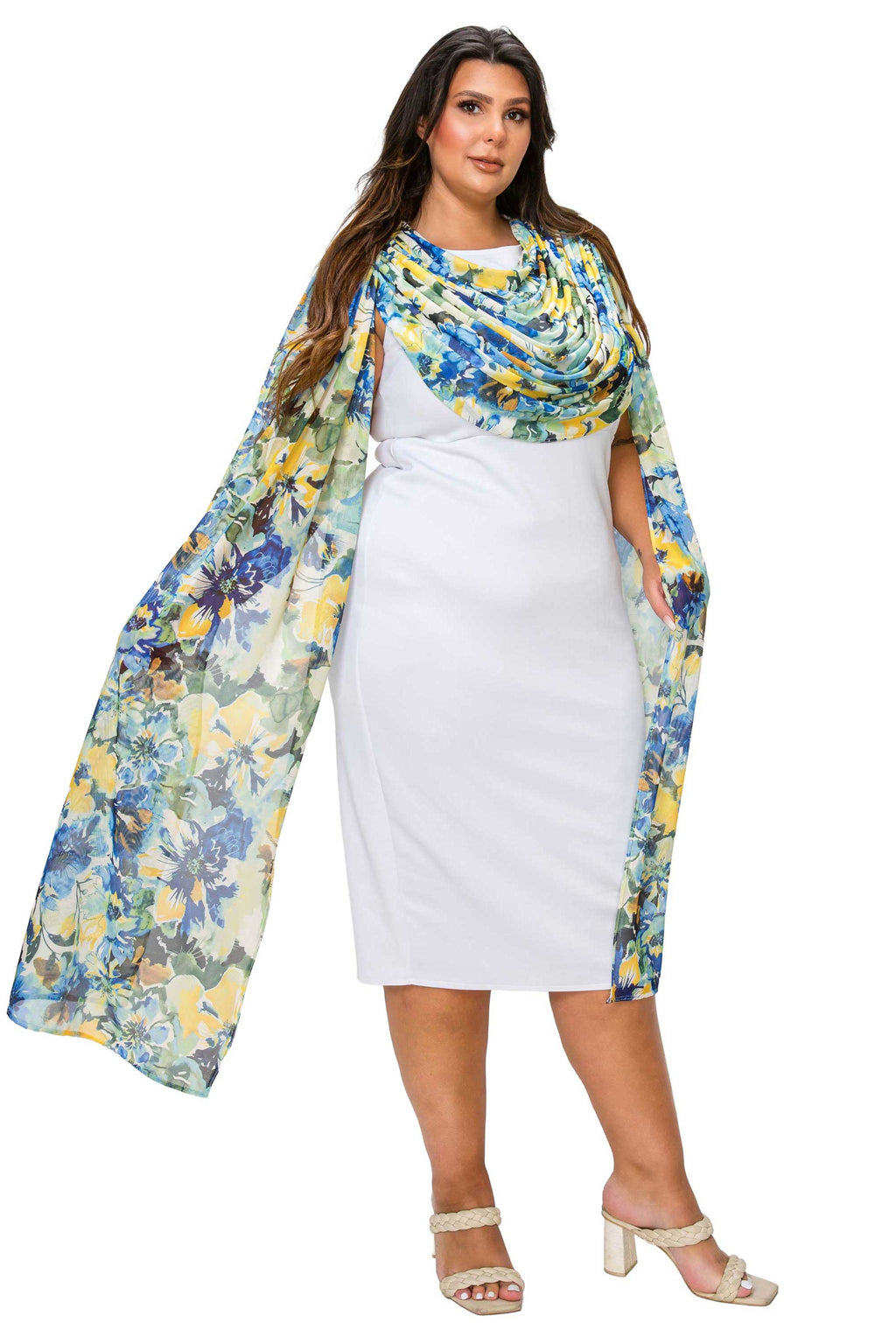Evolette Floral Cape Dress