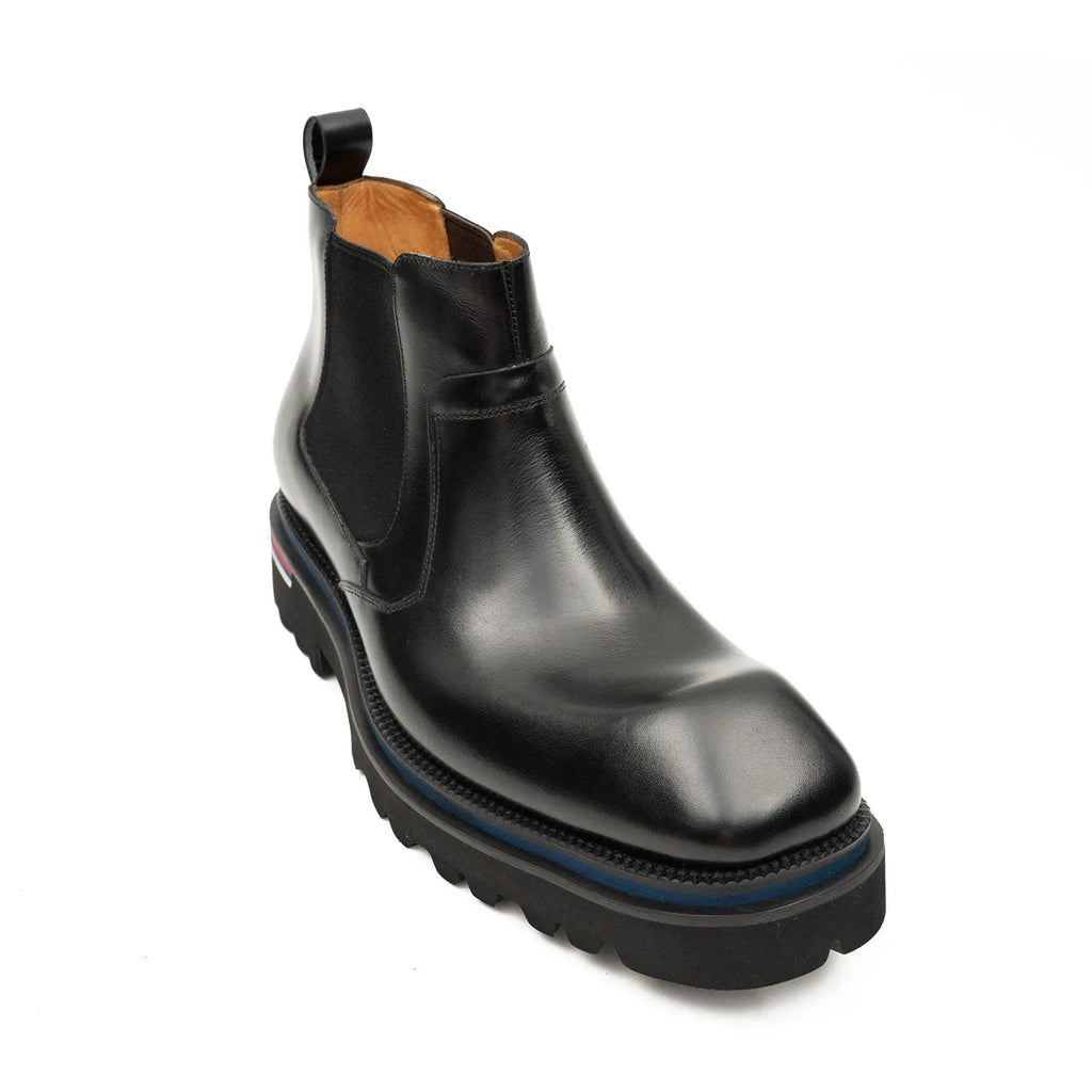 Black Lug Sole Chelsea Ankle Boot