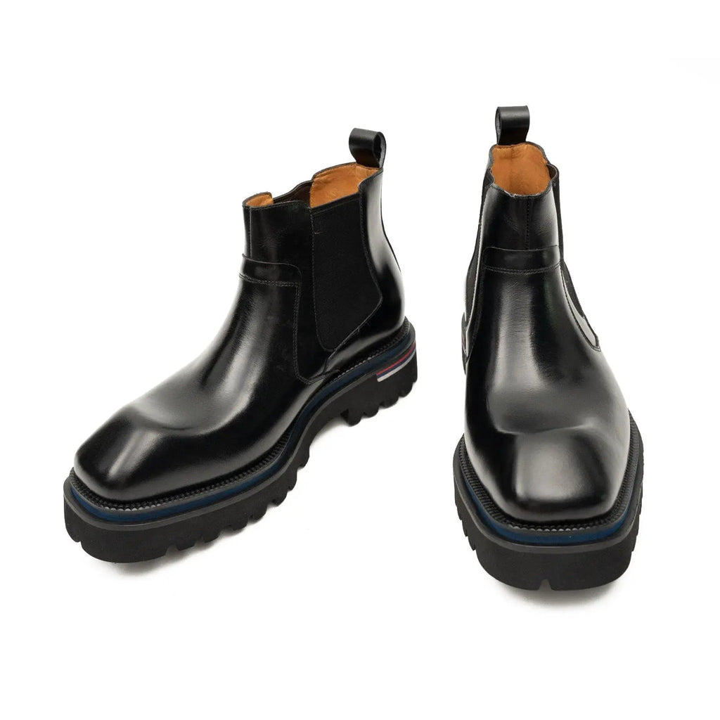 Black Lug Sole Chelsea Ankle Boot