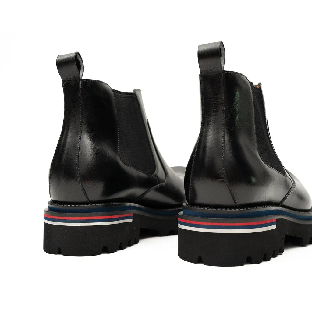 Black Lug Sole Chelsea Ankle Boot
