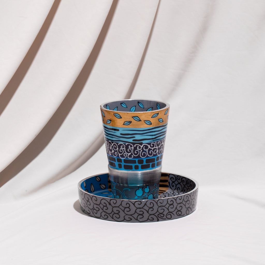 Kiddush Cup with Hand Painted Enamel - Premium Touch Series