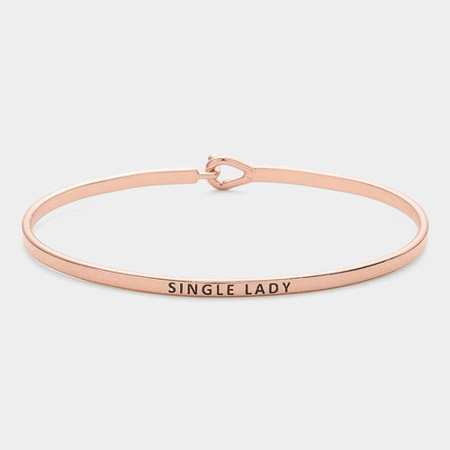 "Single Lady" Thin Brass Metal Hook Bracelet
