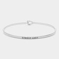 "Single Lady" Thin Brass Metal Hook Bracelet