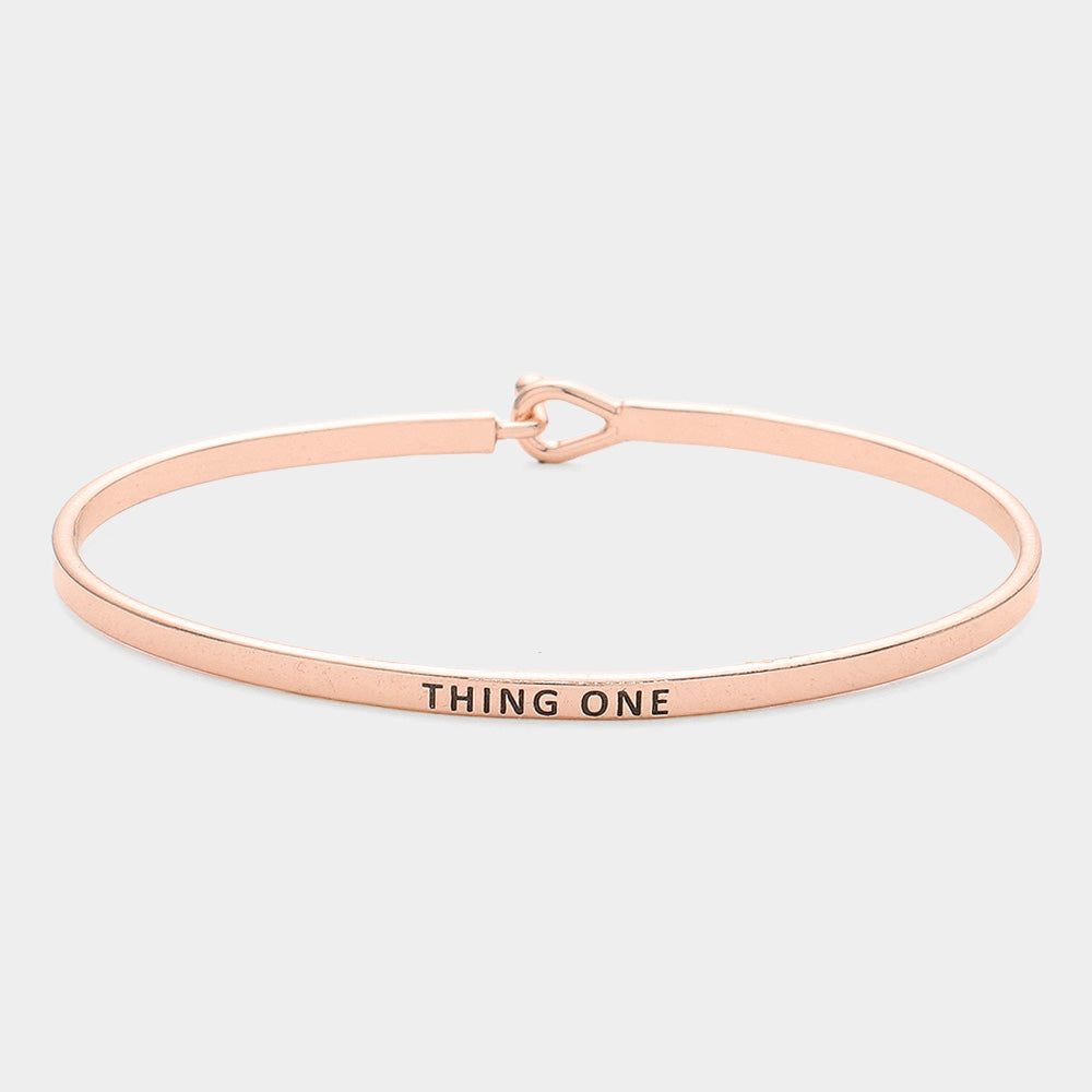 "Thing One" Thin Brass Metal Hook Bracelet
