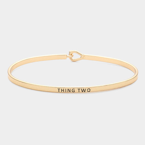 "Thing Two" Thin Brass Metal Hook Bracelet
