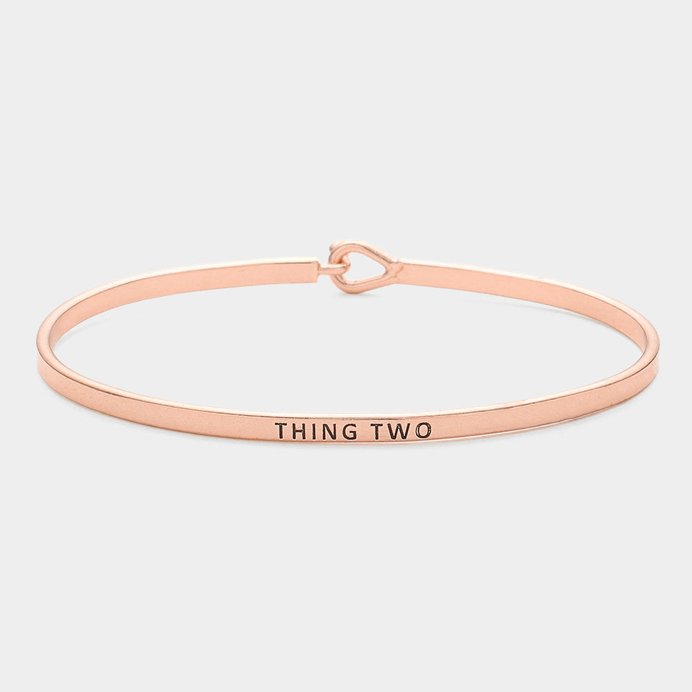 "Thing Two" Thin Brass Metal Hook Bracelet