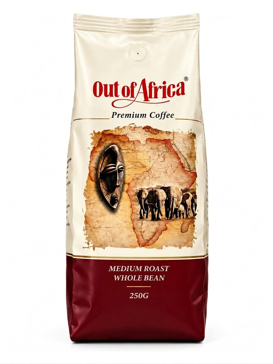 Out of Africa Medium Roast Whole Bean Coffee 250g