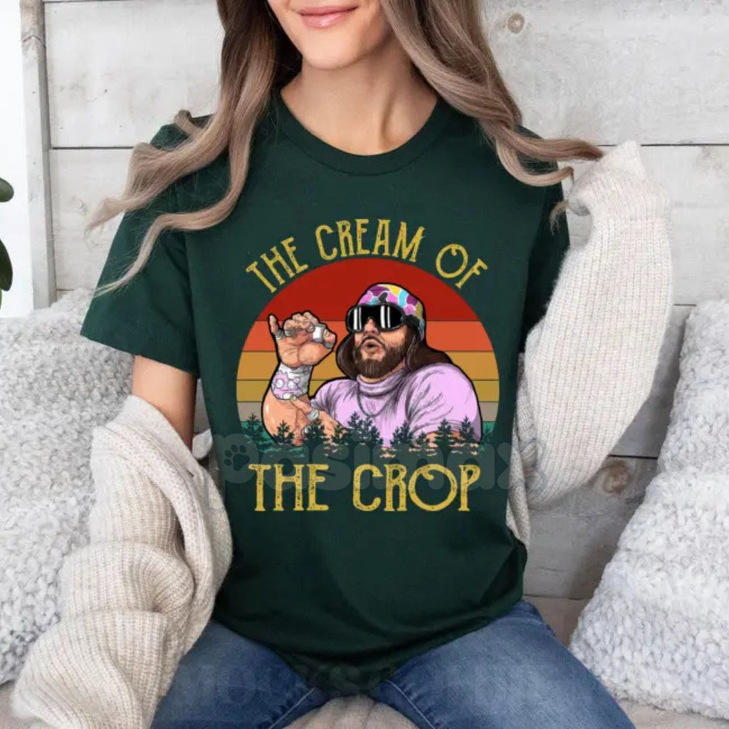 "Macho The Cream of The Crop" Retro Graphic Tee - 80s Wrestling Slogan Shirt, Vintage Pop Culture Apparel, Randy Savage Style