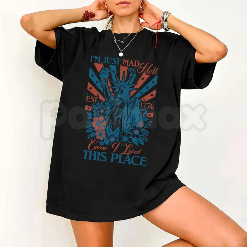 "Mad As Hell" Vintage Patriotic 4th of July T-Shirt – America 250th Anniversary Commemorative Independence Day Graphic Tee