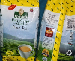 Melvins Pure Kenya Chai Black Tea 500g full bag thumbnail angled view yellow packaging