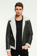 Men Aviator Grizzly Cream Shearling Jacket