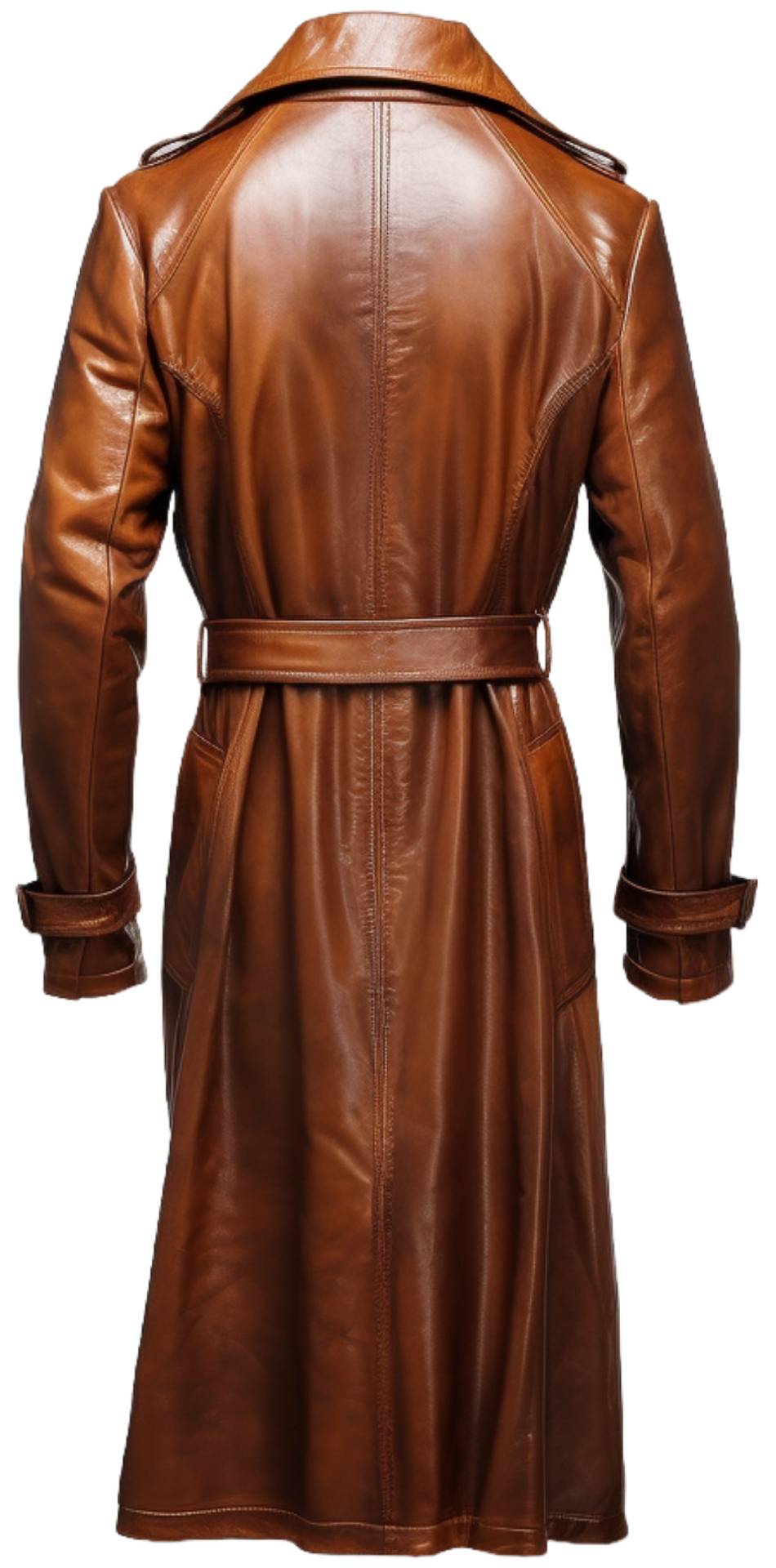 Men Vintage Brown Long Leather Coat – Detective Style