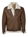 Men’s Umber Brown Shearling Leather Jacket