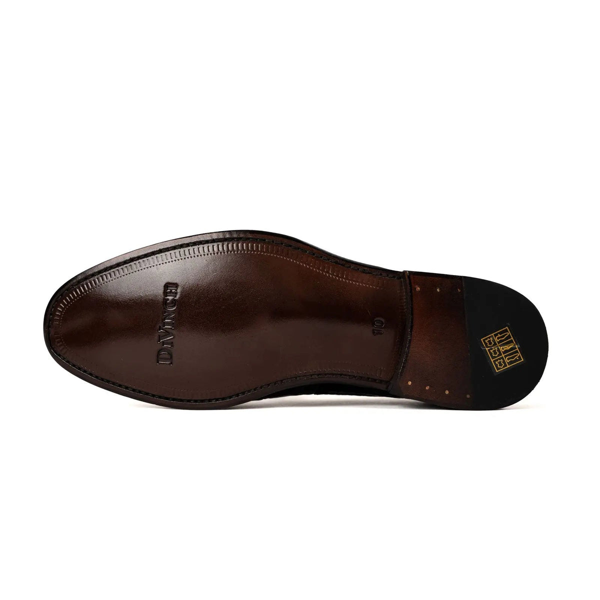 Black Scale-Pattern Tassel Loafers with Apron Toe