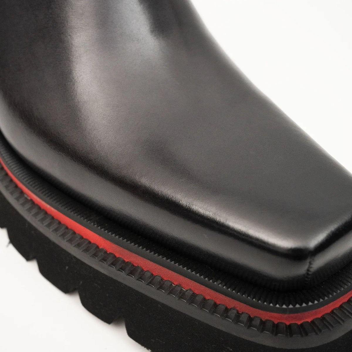Dark Gray-Black Lug Sole Side Zip Ankle Boot