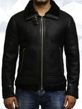 Men’s Aviator Black B3 World War II Real Shearling Sheepskin Flying Jacket