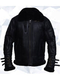 Men’s Black Biker Shearling Jacket