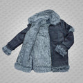 Men’s Black Shearling Jacket Coat in Flight Aviation Style – Cold Inferno