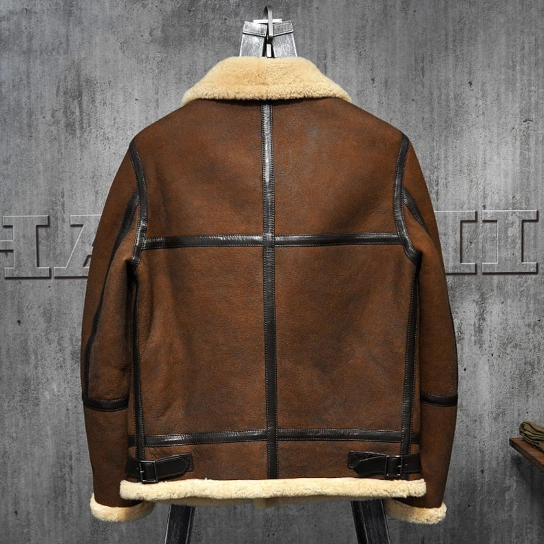 Men’s B3 Shearling Dark Brown Leather Jacket