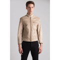 Men's Cow Hide Light Brown Leather Jacket -Great Gift for Him